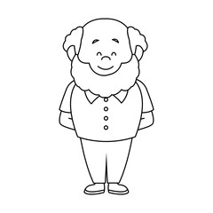 portrait happy grandfather man family person