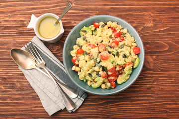 Chickpeas lentils avocado tomato cucumber salad