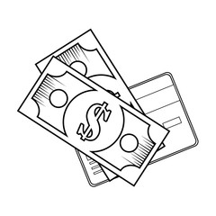 money bills icon over white background vector illustration