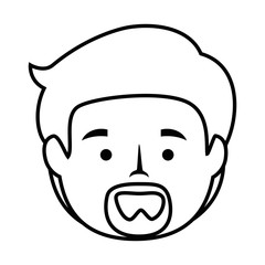 isolated cute man face icon vector illustration graphic design