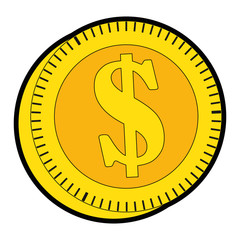 isolated money coin icon vector illustration graphic design