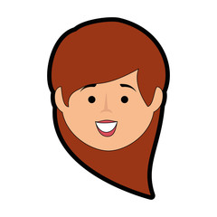 isolated cute woman face icon vector illustration graphic design