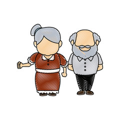 happy grandpa and grandma parents standing together