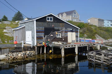 Fototapeta na wymiar Fisher Village in Nova Scotia, Canada