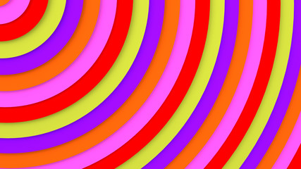 Fototapeta na wymiar Bright multicolor concentric lines 3D rendering