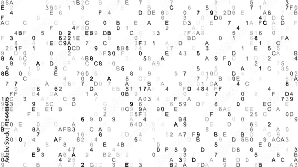 Poster digital data hex code symbols