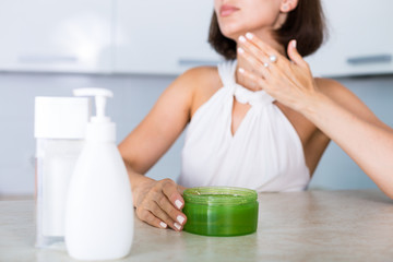 Essential cosmetics on a table