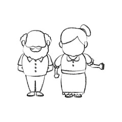 happy grandpa and grandma parents standing together