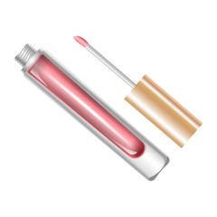 Tube with lip gloss