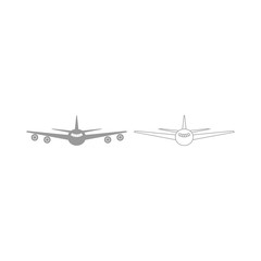 Airplane  the grey set icon .