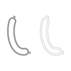 Sausage the grey set icon .
