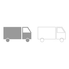 Truck the grey set icon .