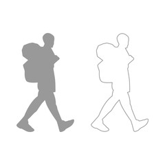 Tourist the grey set icon .