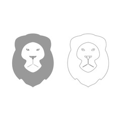 Lion head the grey set icon .