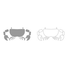 Crab the grey set icon .