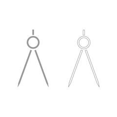 Pair of compasses the grey set icon .