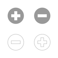 Fototapeta premium Add sign and delete sign the grey set icon .