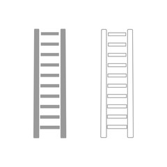 Wooden step ladder the grey set icon .