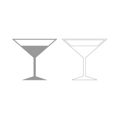 Martini glass the grey set icon .