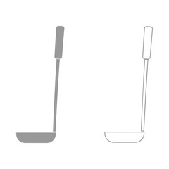 Soup ladle the grey set icon .