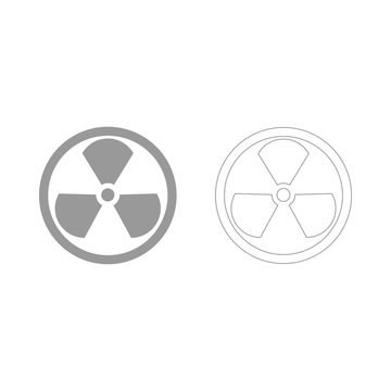 Sign radioactive the grey set icon .