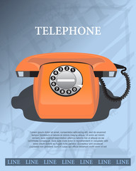 Retro phone poster vector illustration