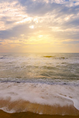 Landscape of tropical beach nature and clouds on horizon in Thailand. Summer relax outdoor concept.