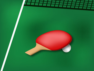 Illustration of elements for the indoor sport Table tennis