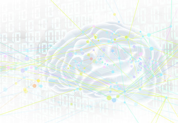 white brain abstract digital background