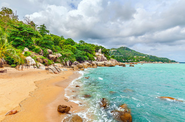 Beautiful beach on the island of Koh Samui in Thailand.