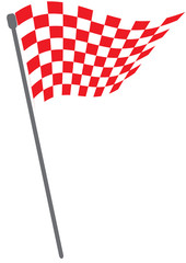 Red and white checkered flag or Red and white checkered background on isolated white background with illustrator simple design