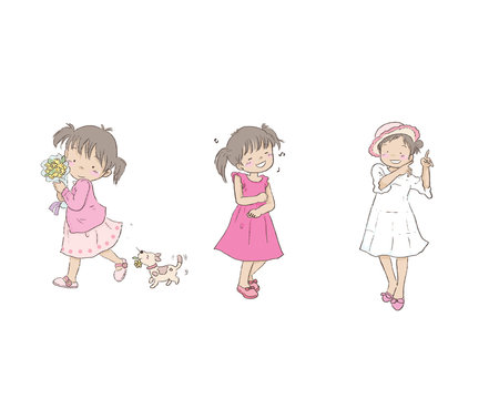 Cartoon Cute Little girl set 8