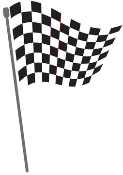 Black and white checkered flag or Black and white checkered background on isolated white background with illustrator simple design