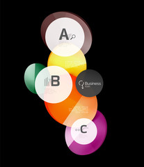 Vector glossy glass circles speech bubble on black