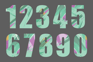 Set of vector numbers, from 1 to 0. Vector illustration. EPS10