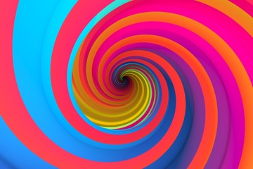 colorful abstract background with twist 3d illustration