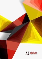 Vector low poly style 3d triangle line