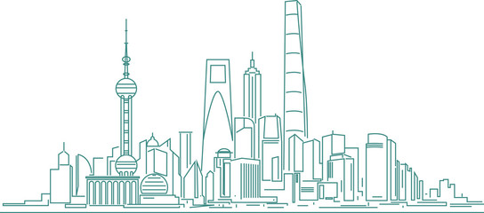 Obraz premium Panoramę Szanghaju