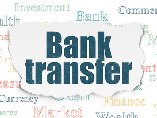 Fototapeta premium Banking concept: Bank Transfer on Torn Paper background