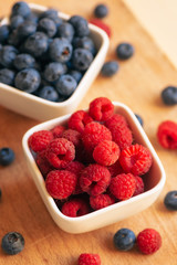 Blueberries and raspberries