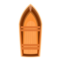 Topview of a wooden boat