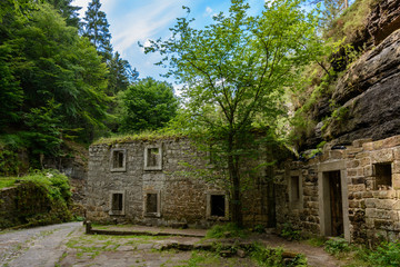 Medieval mill Dolsky Mlyn in Bohemian Switzerland National Park, Czech Republic