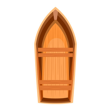 Topview of a wooden boat