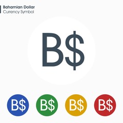 Bahamian dollar sign icon.Money symbol. Vector illustration.
