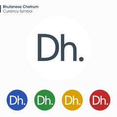 Bhutanese Chetrum sign icon.Money symbol. Vector illustration.
