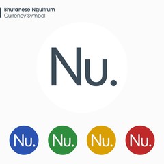 Bhutanese Ngultrum sign icon.Money symbol. Vector illustration.