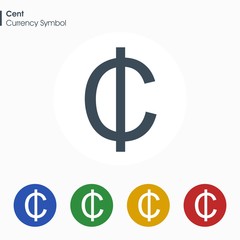 Cent sign icon.Money symbol. Vector illustration.