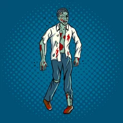 Fotobehang Walking zombie pop art style vector illustration © Oleksandr Pokusai