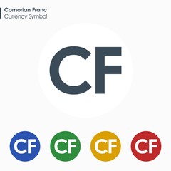Comorian Franc sign icon.Money symbol. Vector illustration.