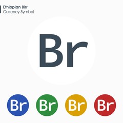 Ethiopian Birr sign icon.Money symbol. Vector illustration.